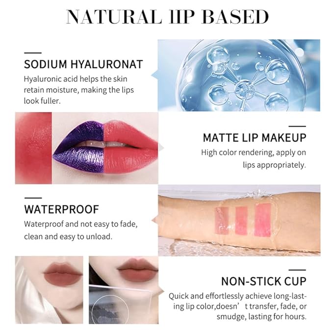 3Pcs Peel-Off Nude Lip Tint Set - Long-Lasting Matte Lip Stain, Waterproof & Smudge-Proof, 24H Color Hold with Hydrating Effect