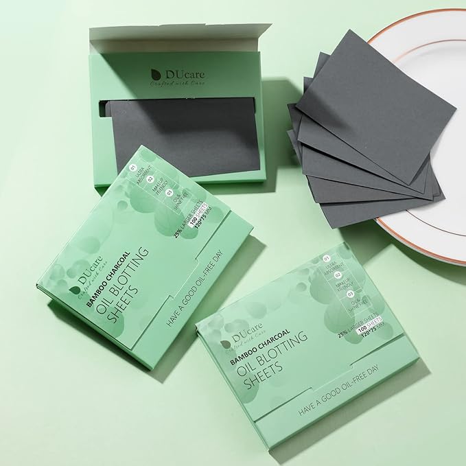 Oil Blotting Sheets for Face, DUcare 100 Counts Green Tea Blotting Paper For Oily Skin, Oil Absorbing Sheets For Face