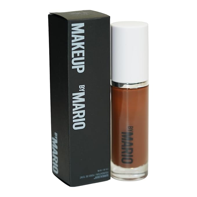 MAKEUP BY MARIO SurrealSkin Liquid Foundation, Liquid Formula, Vegan, Long-wearing coverage, Hydrating, Natural Finish, Size 30 mL (29C - dark deep with cool undertone)