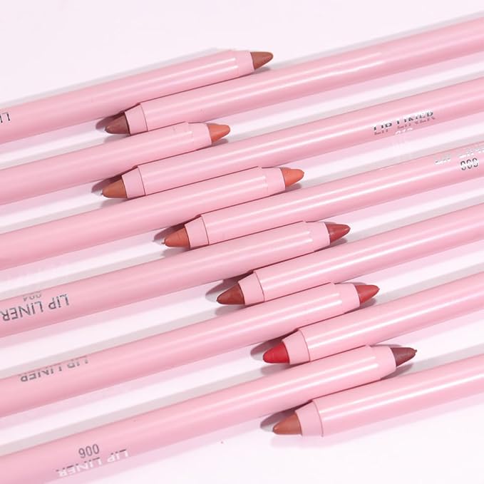 12 Colors lip liner pencils, Modern Classic Lip Liner, Lip Liner Pigmented Vegan Matte, Lasting Finish Lip Liner, Luxurious Creamy Long Lasting Lip Liner, Prevents Feathering and Fading, (01)