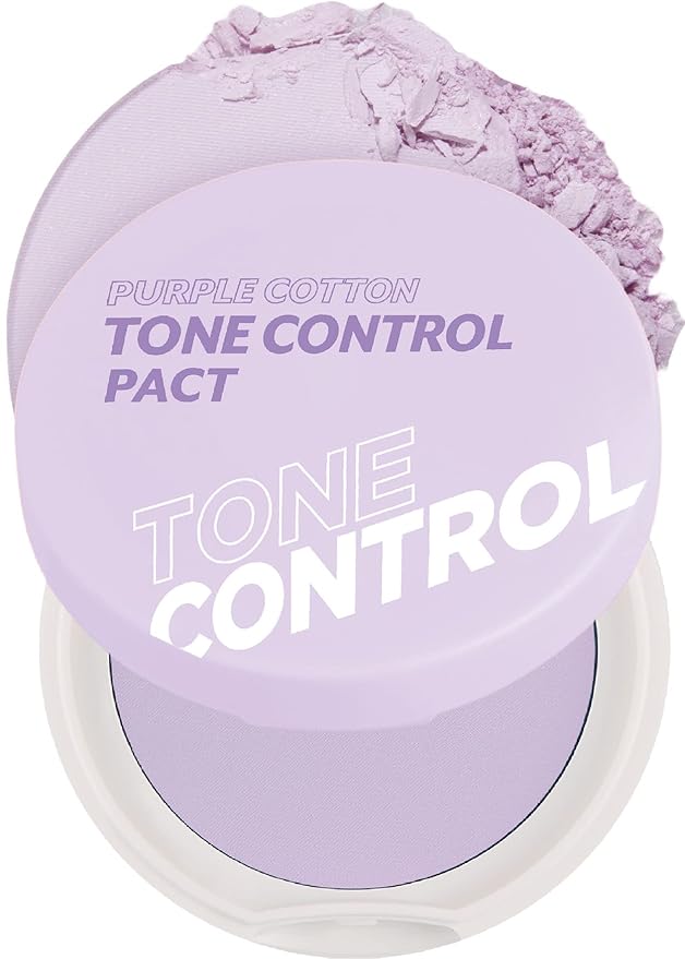 I'M MEME Fair-Light Setting Powder - Tone Up Pact with Puff, 0.35 Oz + Compact - Purple Cotton Tone Control Pact, 0.35 Oz Bundle