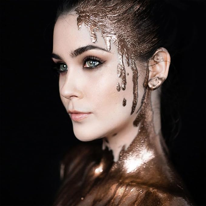 Mehron Makeup Metallic Powder | Metallic Chrome Powder Pigment for Face & Body Paint, Eyeshadow, and Eyeliner .75 oz (21 g) (Bronze)