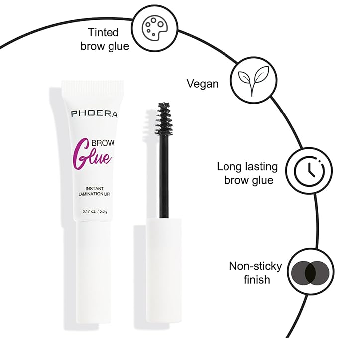 PHOERA Foundation, PHOERA CC+ Cream Color Correcting Anti Aging Hydrating Serum &SPF 25+,PHOERA Eye Makeup Kit, Include Eyebrow Pencil,Eyeliner and Eyebrow Gel Clear
