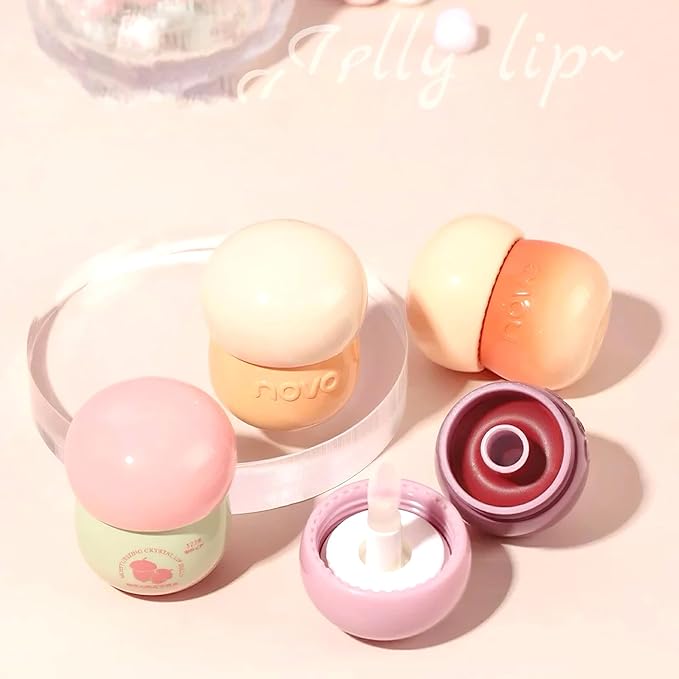 Novo Lip Stain & Mirror Shine Lip Glaze - Waterproof Lip Tint, Glossy & Matte Finish, Hydrating Non-Sticky, Shattered Mirror Effect, White Pondflower Seed Oil, Jelly-Like Gloss for Long-Lasting Wear