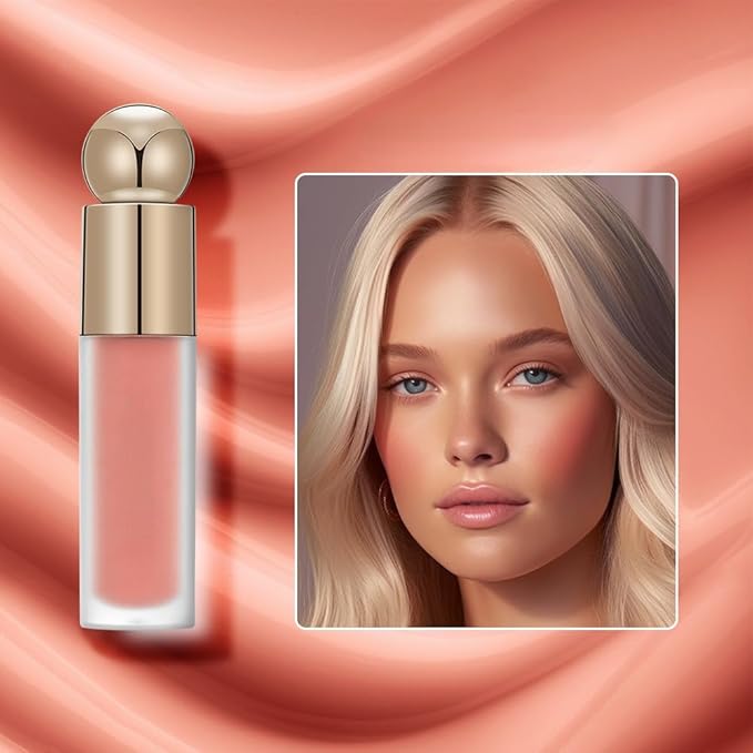 BEAUTY GLAZED Waterproof Matte Liquid Blush Stick Lightweight Cream Blush Moisturising Easy to apply Liquid Blush Multi-purpose Eyes lips Face Beauty Blush # 101