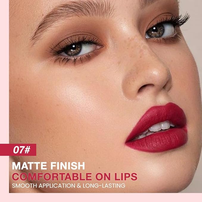 Kaely Matte Velvet Lip Liner Pencils Retractable for Shaping & Sculpting Lips, Ruby Red Lip Pencils for Women Long Lasting Waterproof Rich Lip Colors Liner Crayon Lipstick delineador de labios 07