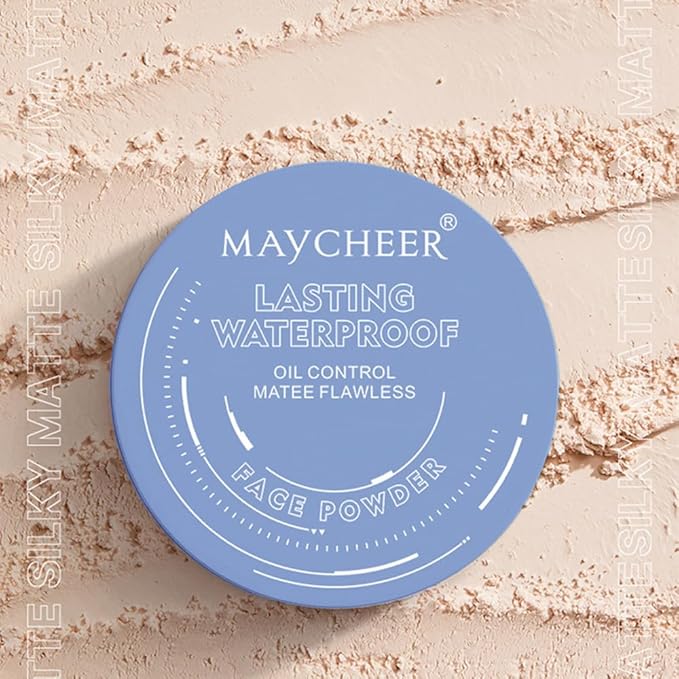 LAMUSELAND Pressed Powder Compact, Oil Control Brighten Skin 6 Colors Face Powder, Whitening Highlighting Face Makeup Tools for Women Girls (JG08)