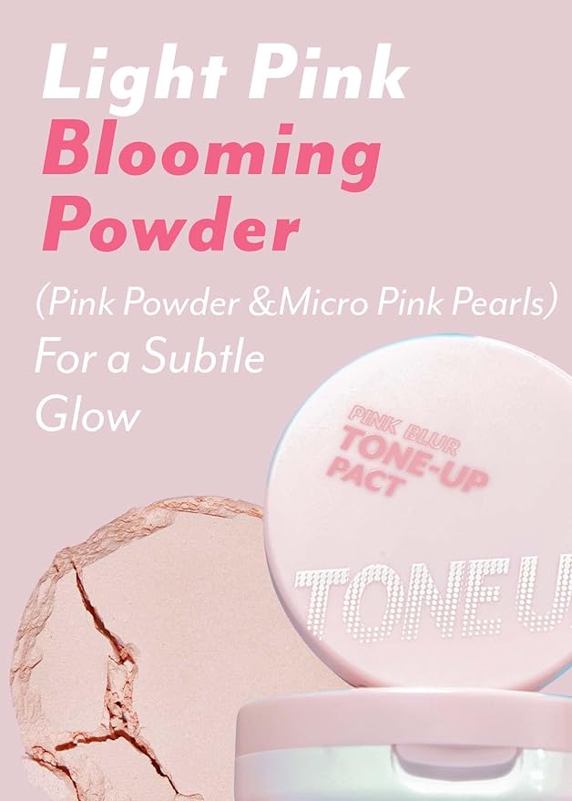 I'M MEME Fair-Light Setting Powder - Tone Up Pact with Puff, 0.35 Oz + Compact - Tone-up Pact, 0.35 Oz Bundle