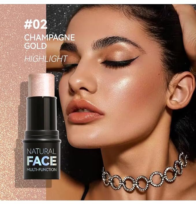 3 Pcs Contour Stick Set Multi Face Makeup Pencil Kit Shades Highlighter Stick Bronzer Stick Blusher Stick Waterproof Long Lasting Contour Stick Smooth Natural Contouring Illuminator