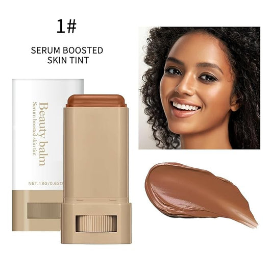 Foundation Stick Beauty Balm Serum Boosted Skin Tint Moisturizing Serum Contour Balm Makeup Suitable for All Skin Tones Create a Natural, Flawless Makeup Skin Tint Stick,01