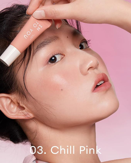 INTO YOU Cream Blush for Cheeks, Soft Powder Blush Matte and Natural Finish - Light and Comfortable - Chill Pink