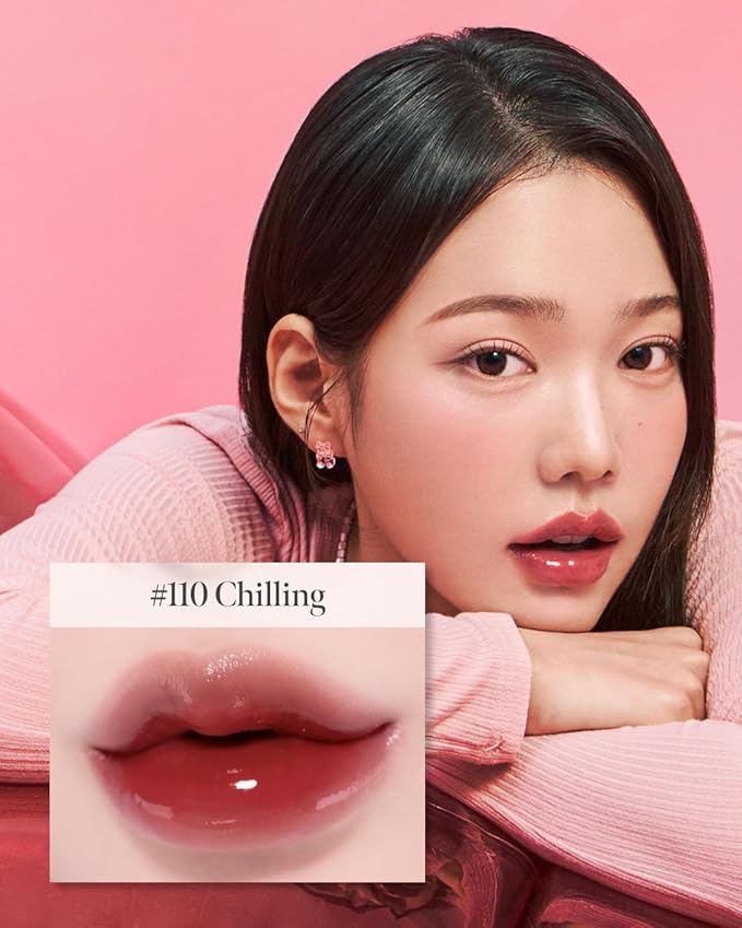 CORLAHAZE Glow Lock Jelly Tint 110 Chilling 4g, Hydrating Jelly Glow Lip Stain, High-Shine, Long-Lasting Color Moisturizing Lip Enhancer with Rosehip Oil, Collectible Lock-Shaped Design, Korean Makeup