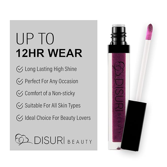 Shimmer Lip Gloss - Non-Sticky Girls Gloss - Long Lasting High Shine - 0.7 FL Oz Gloss for Girls & Women - Cruelty Free - (Berry Kiss: S53)