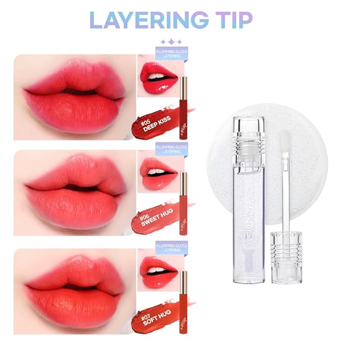 Lip Plumping Gloss,Spicy Lip Lip Gloss, Moisturizing & Glimmer Glow Lip Gloss
