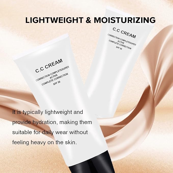 CC Cream with SPF 50, Complete Correction Super Active for Older Women, 30ml (Ivory, 2Pcs)
