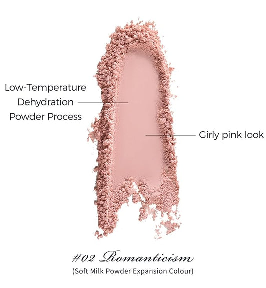 Flower Knows Swan Ballet Embossed Blush,Pink Matte Finish,Buildable & Blendable Powder Blush for cheeks,Natural Flush for All Skin Tones(02 Romanticism,5g)