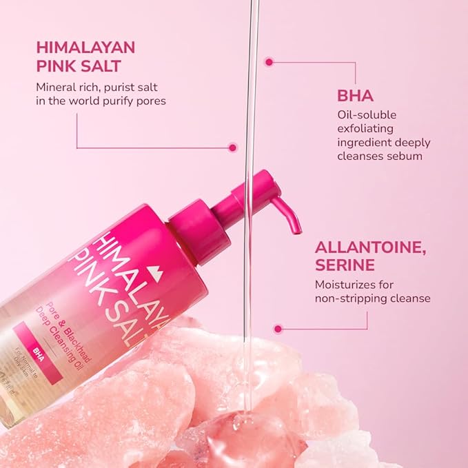 Pore & Blackhead Deep Cleansing Oil BHA, 6.7 fl oz 2 Pack - Pore Purifying Oil Cleanser with BHA for Blackhead Removal, Makeup Remover with Refreshing Low Alkaline Formula