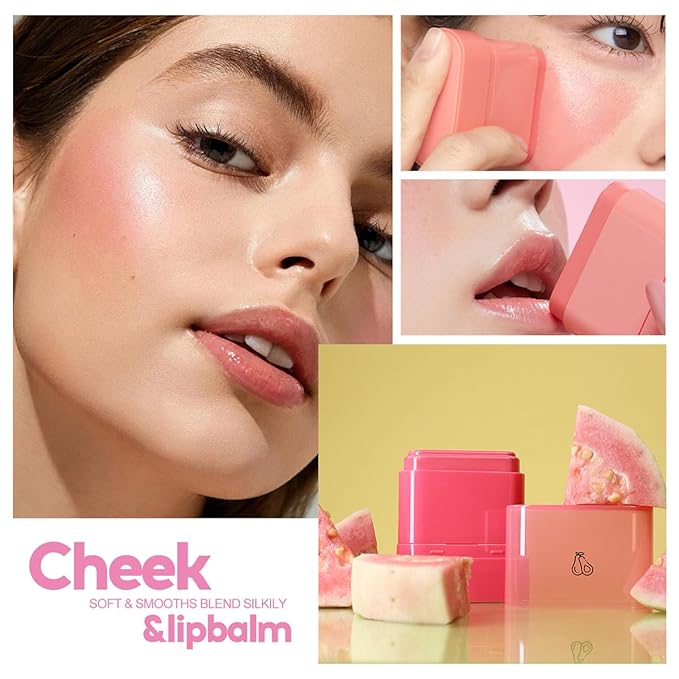 Multi-Purpose Makeup Hydrating Cream Blush Stick, Beauty Solid Moisturizer Stick For Cheek & Eyes & Lips,Waterproof Natural Moisture Smooth Blendable Matte Finish Face Blush Makeup (#04 Orange)