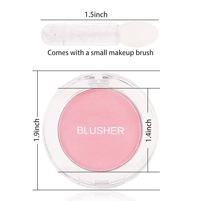 Boobeen Single Color Blush Face Blush Palette Matte Baked Makeup Blush Powder High Pigment Pressed Blush, Long-lasting Colorful, Blends Easily, Lightweight