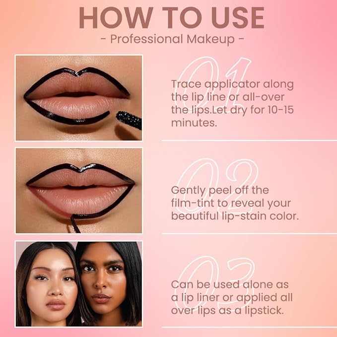 Matte Lip Gloss Stain-Peel Off Lip Liner Tattoo, Light Taupe Lip Tint,Long Lasting Peel Off Lip Stain, Waterproof Transfer-proof Lip Mask Lip Liner Peel Off Lip Gloss,Stayn Lip Makeup. #04