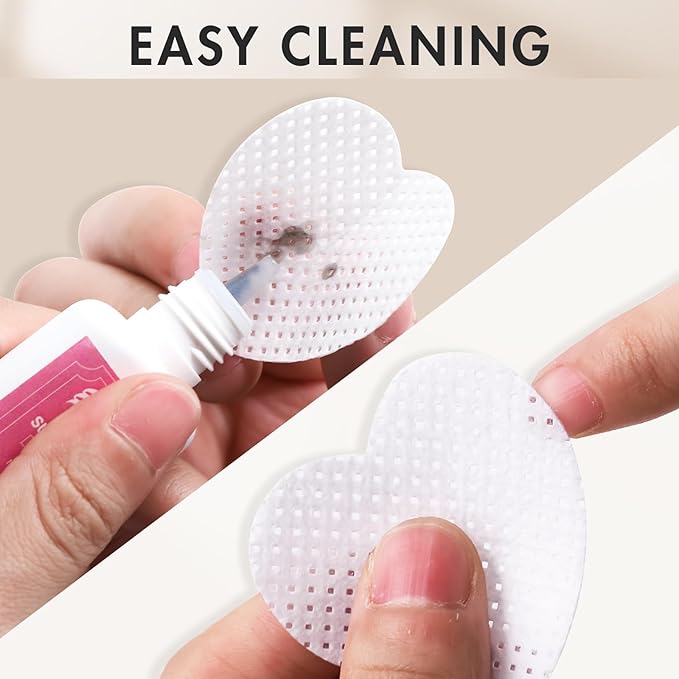 1000 PCS Eyelash Extension Glue Wipes - Lint Free, Non-Woven Fabric for Lash Extension Supplies and Nail Polish Remover (White)