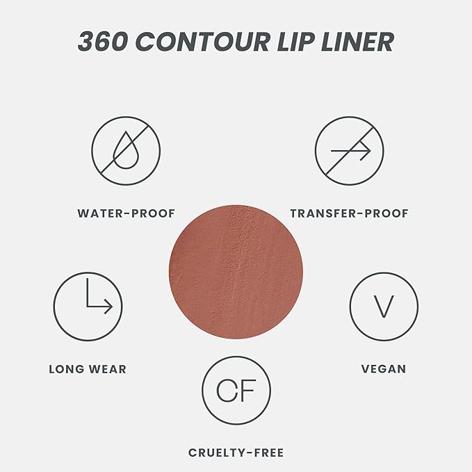 Wonderblading Lip Stain Peel Off Masque (Whimsical) with 360 Contour Lipliner (Saddle)