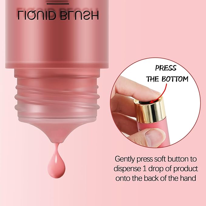 Boobeen Liquid Blush Stick for Cheeks Velvet Cream Blush Makeup, Blendable Blush Color, Matte Soft Creamy Face, Lightweight Natural Dewy Finish