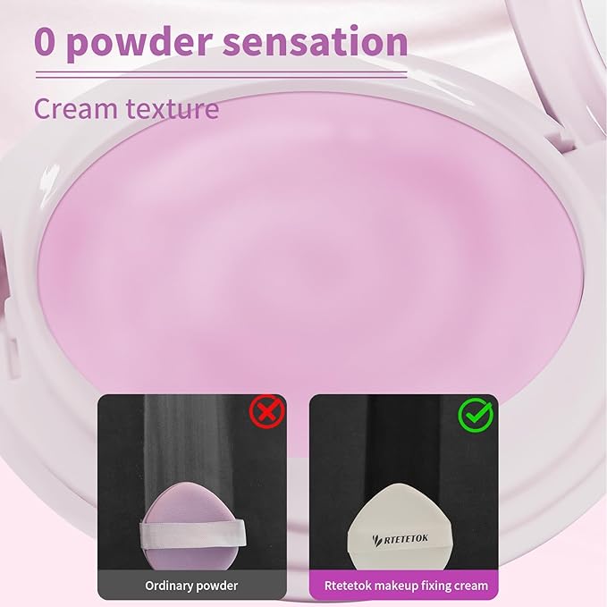 Jelly Pressed Setting Powder, Oil Control Face Pressed Powder for Makeup, Powder-free Makeup Setting Cream, Flawless Matte Long Lasting Finishing Lightweight Waterproof Face Cosmetics 0.24 Oz