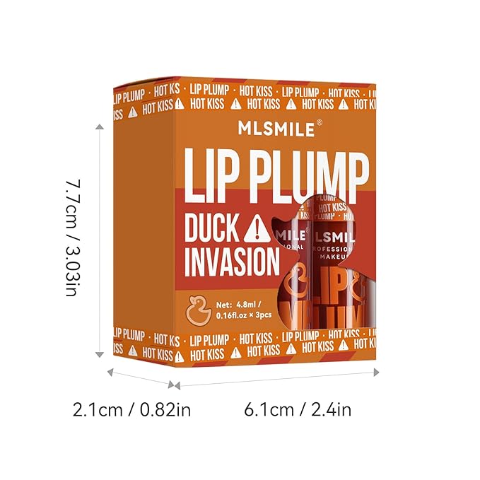 3 Colors Duck Lip Plumper Gloss, Korean Glitter Gloss for Fuller Lips | Hydrating, Non-Sticky Tinted Lip Balm Set (Set B)