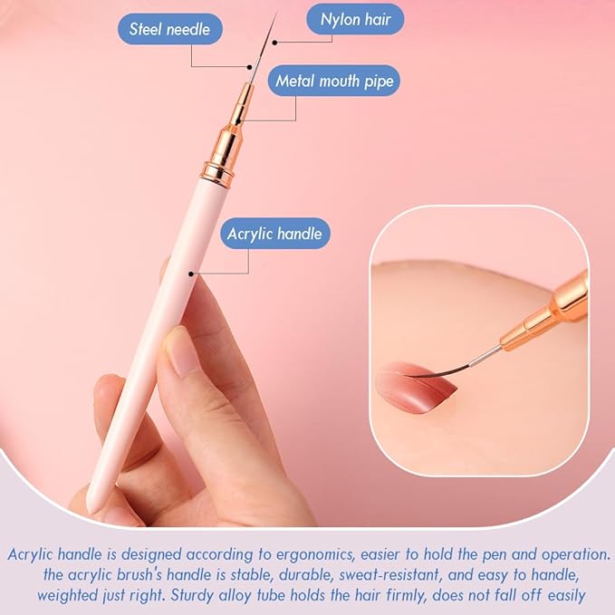 JASSINS Resin Nail Art Palette and Nail Art Liner Brushes