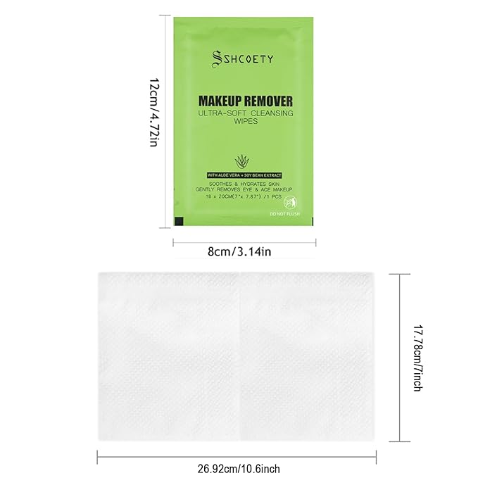 200Packs Individual Makeup Remover Wipes for Face - Soft, Gently Cleanse for Travel, Makeup Remove Wipes Individually Wrapped for Women Cleansing Bulk, Suitable for Hotel Guests, #Avocado