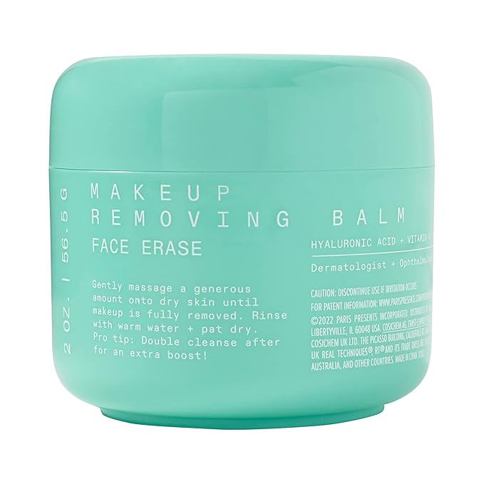 Real Techniques Real Clean Collection Bundle, XL Makeup Removing Wipes, Face Erase Makeup Removing Balm, In-The-Clear Eye Makeup Remover, Reusable Makeup-Removing Pads, Gently Removes Makeup, 4 Items