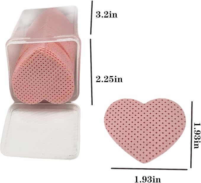 1000 PCS Lint Free Nail Wipes, Lash Glue Eyelash Extension Glue Wipes, Nail Polish Remover for Lash Extension Supplies, Cleaning Pads (Pink, Heart Shape)