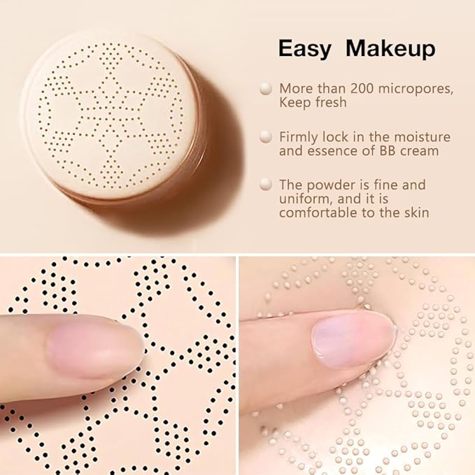 Air Cushion CC Cream Mushroom Head Foundation, BB Cream Face Makeup Foundation for Mature Skin Moisturizing Concealer Brighten Long-Lasting, Even Skin Tone for All Skin Types (01#ivory tint, 1)