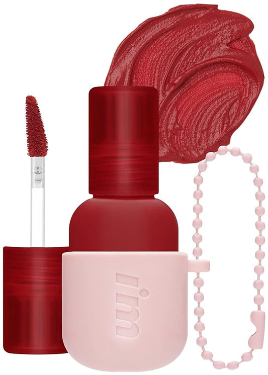 I'M MEME Lip Stain - Color Key Ring Velvet Tint - Gift, Highly-pigmented, Long Lasting, Travel-Friendly, Velvet Finish, 05 Shy Rose, 2.8 g