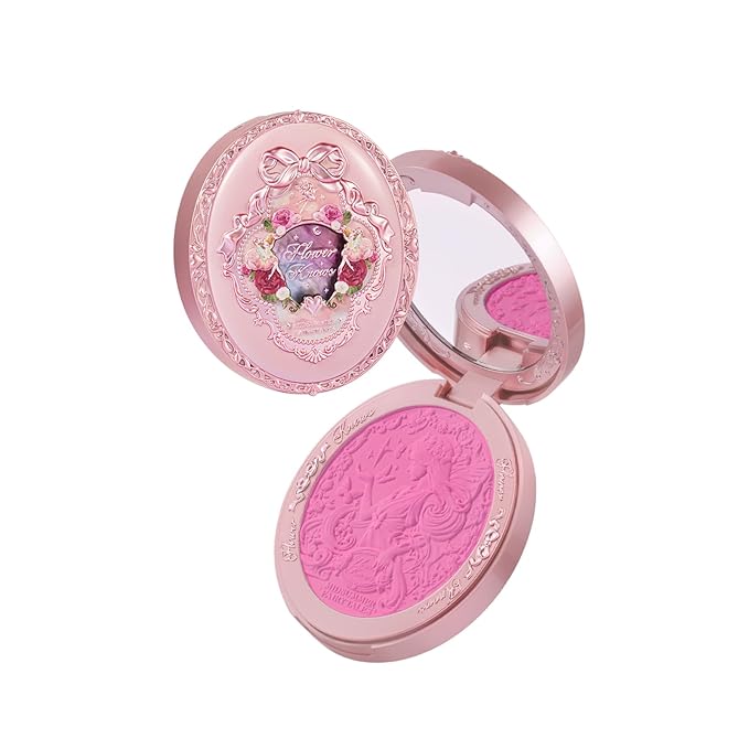 Flower Knows Midsummer Fairytales Embossed Blush 02 Dreaming Butterfly+Butterfly Cloud Collar Angled Powder Brush Frosty Wisteria