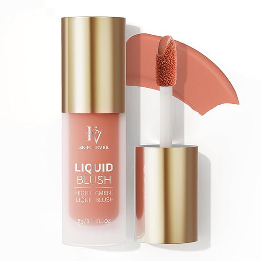 FV Liquid Blush, Long Lasting Buildable Cream Cheek Tint with High-Pigment Color, Weightless Blendable Formula for Natural Dewy Finish (Romance)