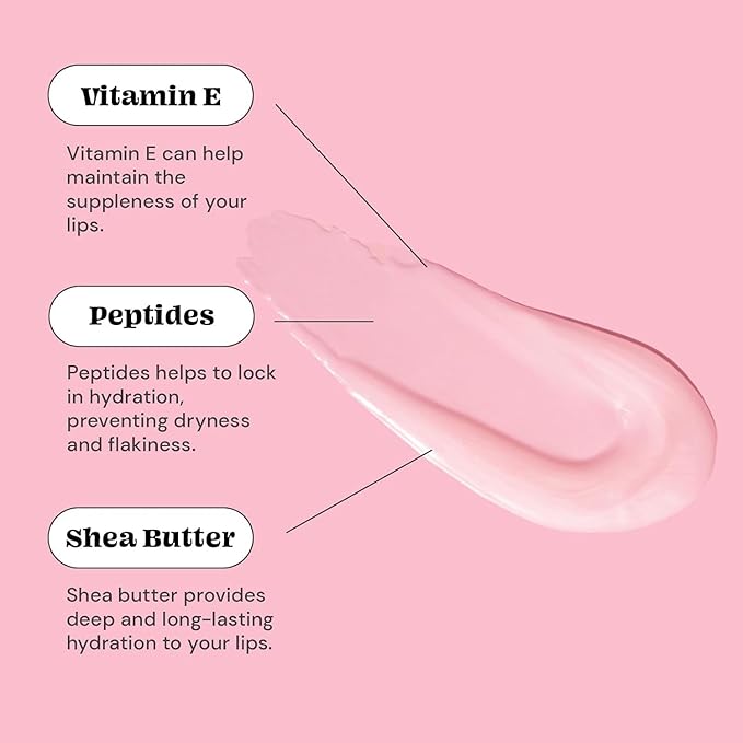 Glossmetics Lychee Berry Lip Glaze - Overnight Lip Mask for Dry Lips. Fruit Butter Lip Mask, Hydrating and Moisturizing Lip Balm for Soft, Smooth Lips. Clear, Pack of 2