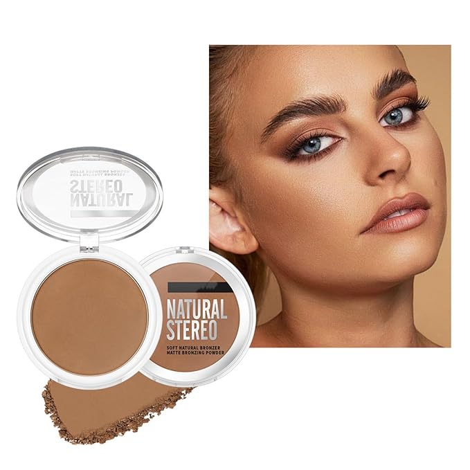 MAEPEOR Matte Bronzer Powder 6 Colors Buildable Natural Contour Bronzer Long Lasting Sweat Proof Face Bronzered Powder (Color 01)