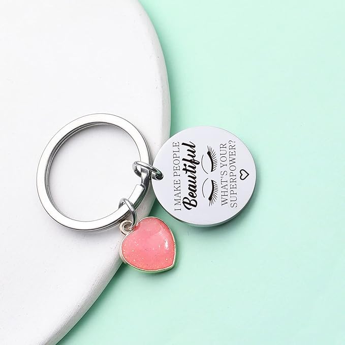 ZNOSVEI Lashes Keychain Lashes Girl Gift Eyelashes Artist Keychain Beautician Gift Makeup Lover Gift