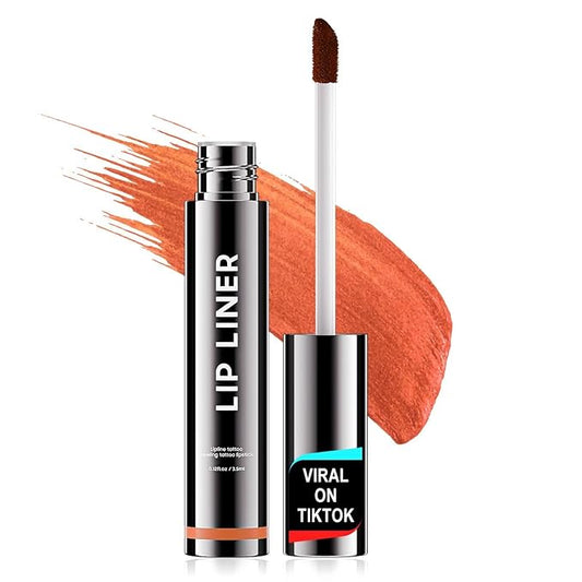 Lip Stain - Lip Liner Stain, Peel Off Lip Liner Long Lasting Lip Stain Waterproof & Transfer-Proof & Non-Stick Cup, Coral Color