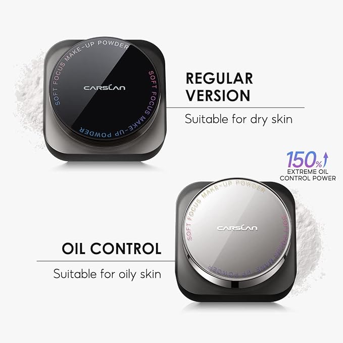 Soft Focus Loose Setting Powder, Waterproof, Matte, Oil Control, Shine Free, Talc-Free Face Powder Makeup, 24H Longwear Finishing Powder, 01 Dark Purple