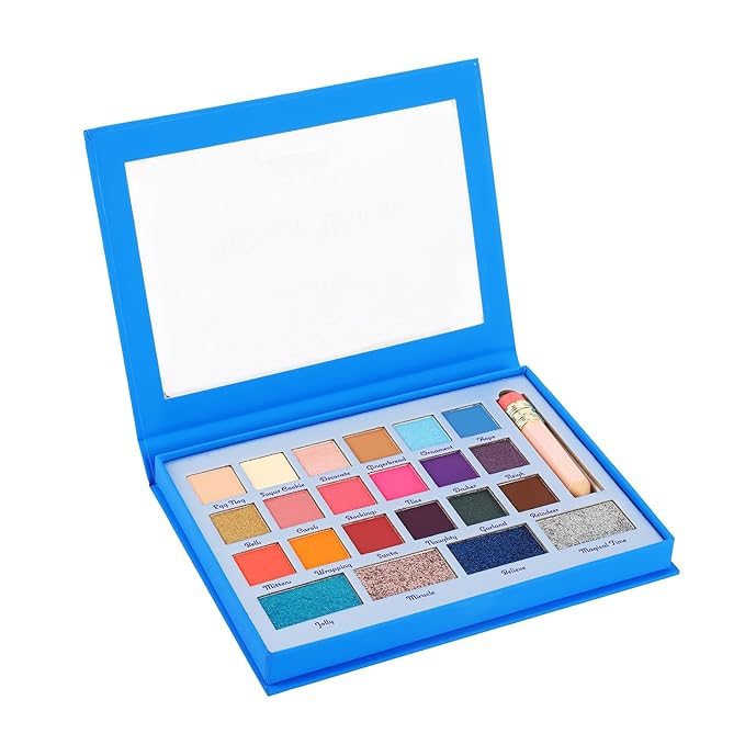 Profusion Cosmetics Winter Wishes 23 PC Eye and Face Kit, Features 18 Multi Finish Shades, 4 Pressed Glitter and 1 Pencil Lipgloss for Winter Wow Looks