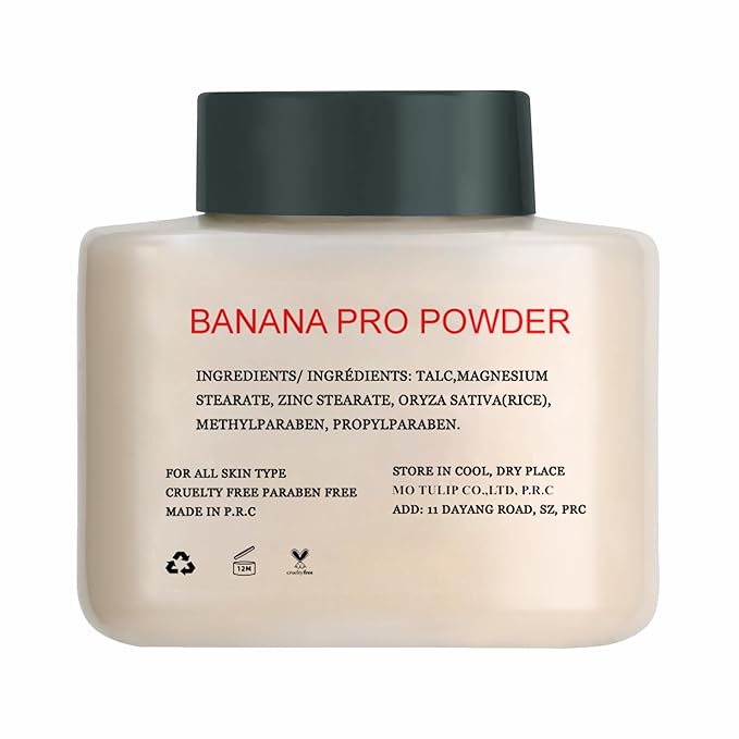 MO TULIP Banana Pro Loose Baking Powder, long lasting Make Up Setting Face Powder, Easy to Make Up for Medium Skin Tones (1.5 O.Z)