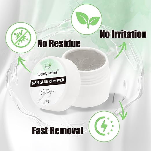 Eyelash Glue Remover for Lash Extensions: for DIY and Lash Artists, Wendy, 10ml Cream, Effectively, Low Irritation, Grey, Cantaloupe Flavored