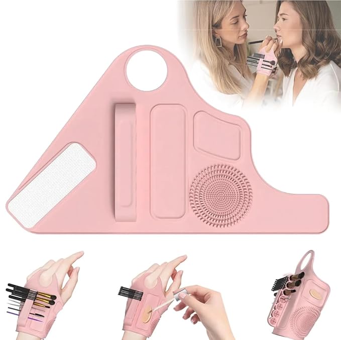Silicone Hand Makeup Tool for Holding Cosmetic Pen Mixing Palette for Liquid Foundation Powder New Palette for Makeup Lovers and Professionals
