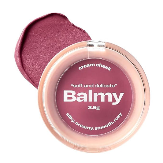 Balmy Cream Cheek | Lightweight, Natural Finish Cream Blush with Blurring Effect | 2.5g (No.6 Plum Jam)