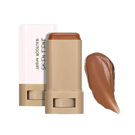 Multi-Use Foundation Stick Beauty Balm Serum Boosted Skin Tint, On-The-Go Tinted Solid Serum, Lightweight and Buildable Creamy Skin Tint Stick Makeup, Natural Finish(03#)