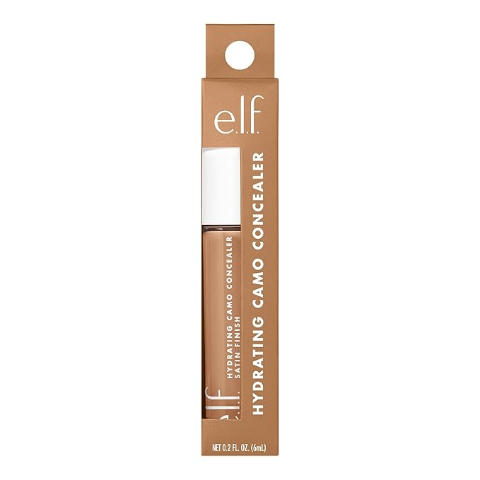 e.l.f. Hydrating Camo Concealer, Covers Blemishes & Under-Eye Circles, Full-Coverage & Delivers A Satin Finish, Vegan & Cruelty-Free, Tan Neutral
