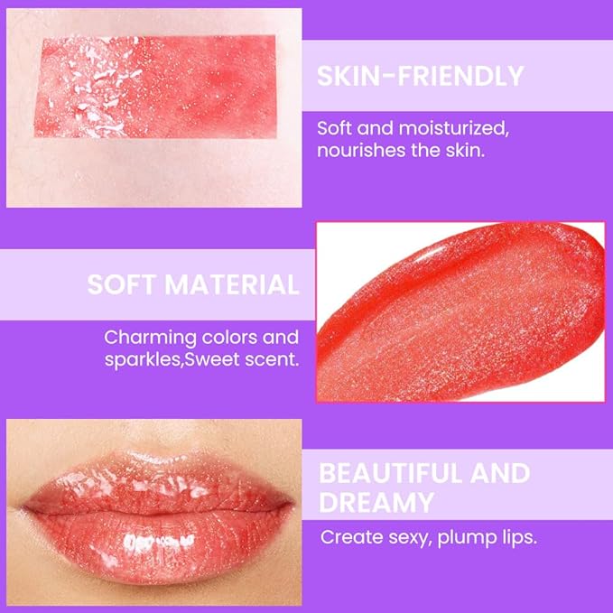 Glitter Liquid Lip Gloss,Coral Shimmer Lipstick, Waterproof Shimmer Lip Stain Lip Glaze, High Shine Long Lasting Shiny Lip Color Makeup 06#